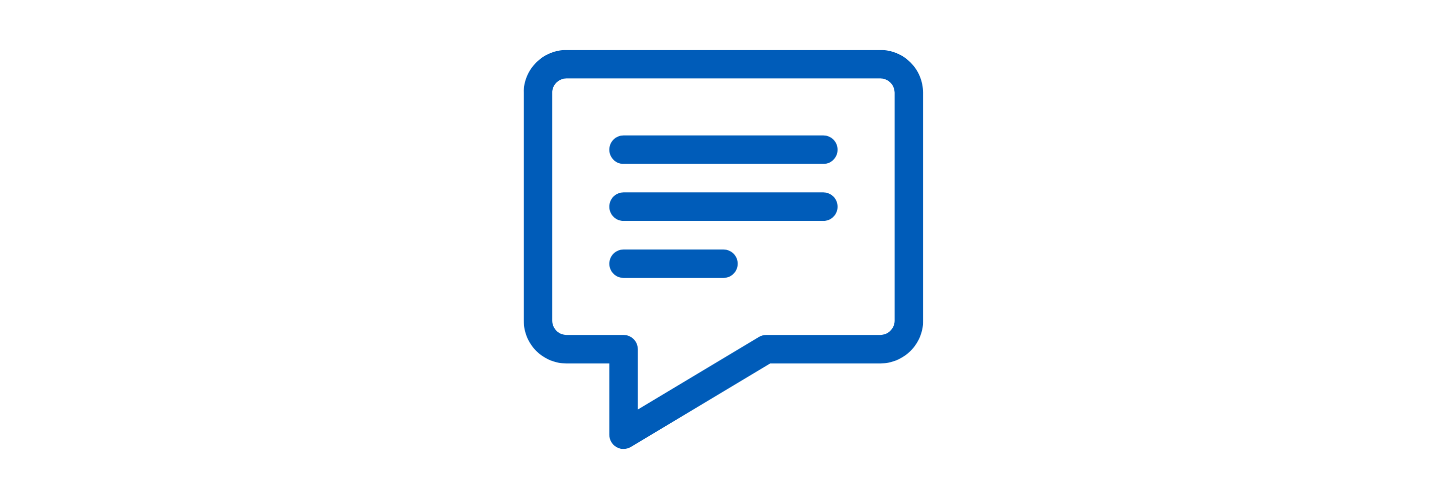 Line drawing of a chat bubble.