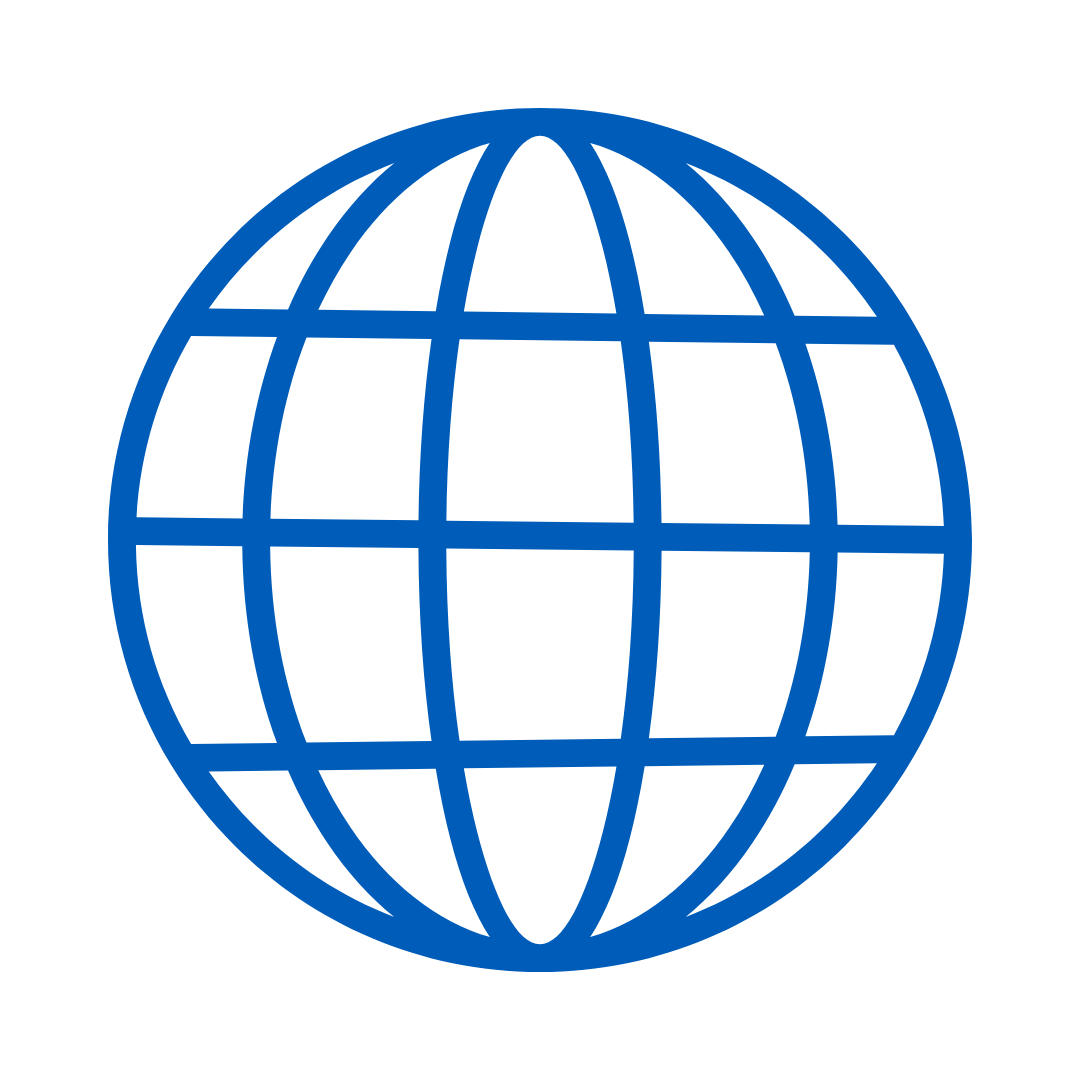 Line drawing of a globe.