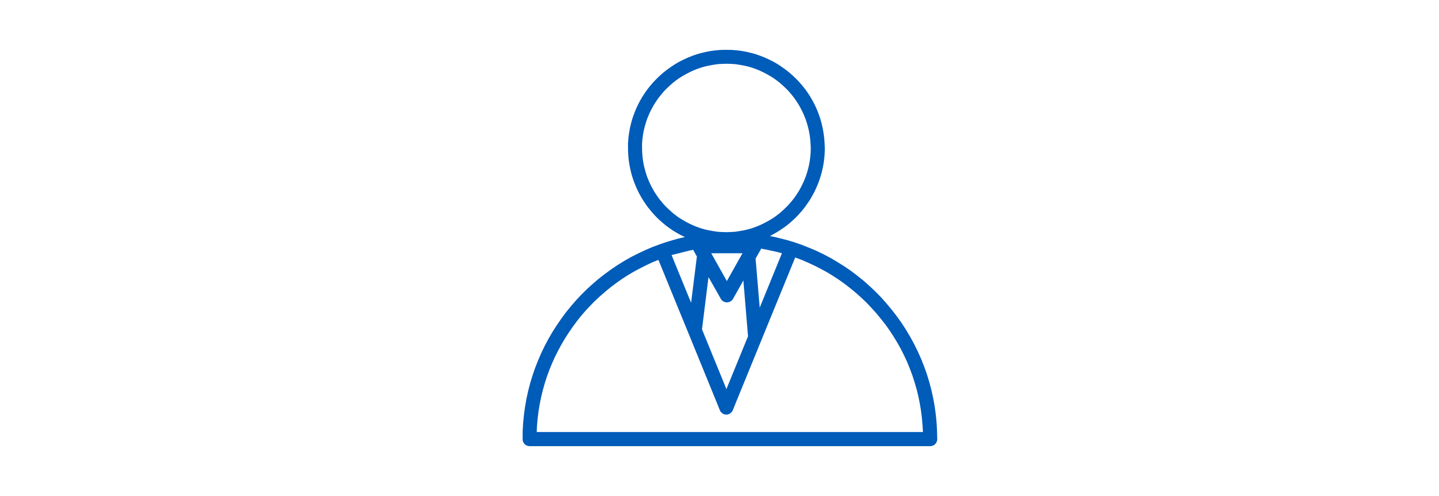 Line drawing of a business person with a tie on.