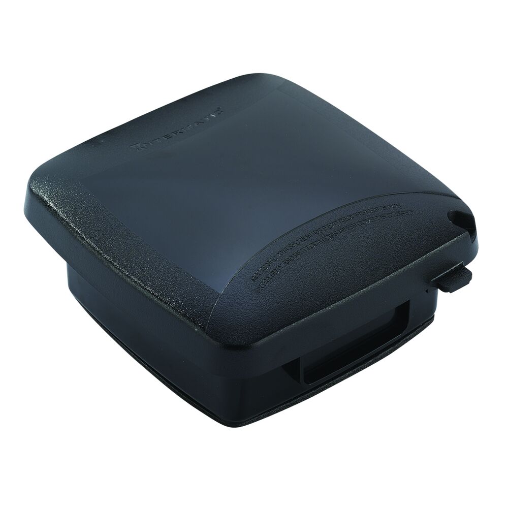 Extra-Duty Plastic In-Use Weatherproof Cover, Double-Gang, Vrt, 2.25" Black