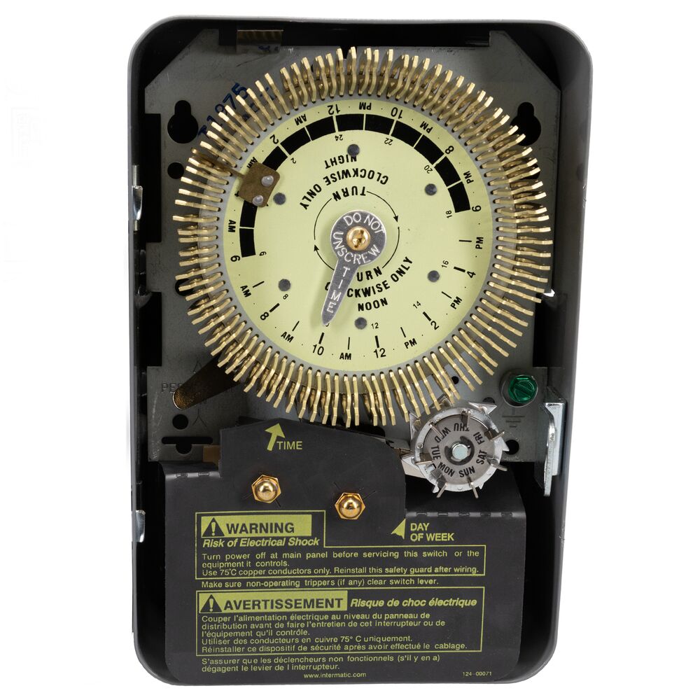 24-Hour Mechanical Time Switch with Skip-a-Day, 480 VAC, 60Hz, SPDT, Indoor Metal Enclosure, 15 Minute Interval