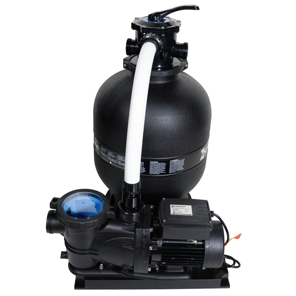2 HP, 2-Speed Pump, 6 Ft Cord Std Plug, 19" Sand Filter Kit, 180 lbs Sand