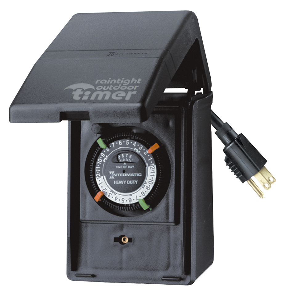 Outdoor Mechanical Plug-In Timer with Built-In Enclosure.