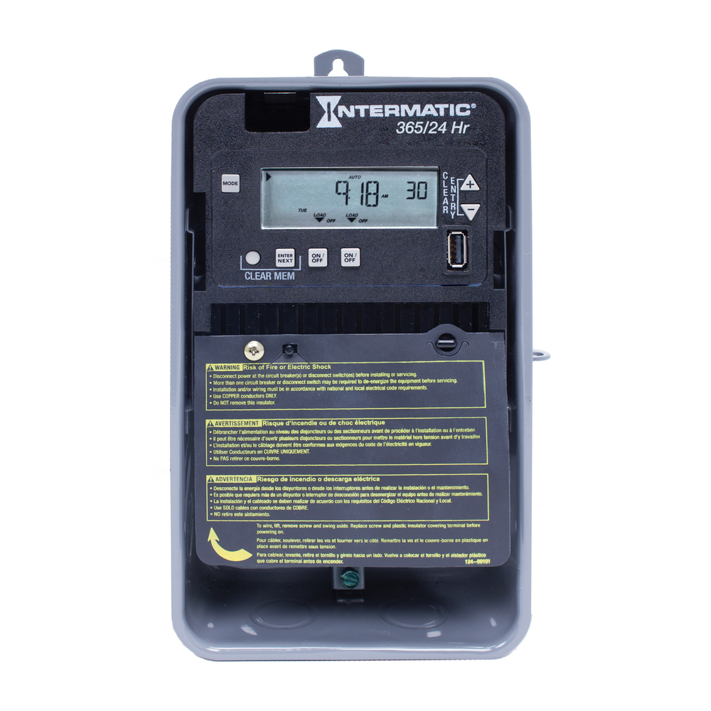 24-Hour/365 Day 2-Circuit Electronic Control, 120-277 VAC, 2-SPST/DPST, Outdoor Metal Enclosure