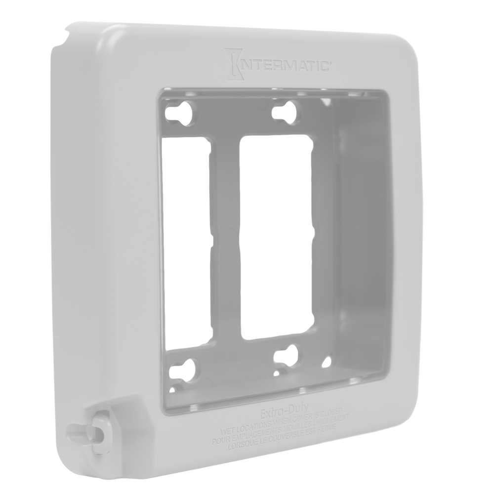 Low-Profile Extra-Duty Plastic In-Use Weatherproof Cover, Double-Gang, Vrt, White