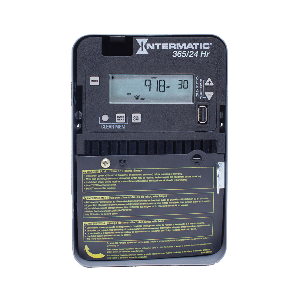 24-Hour/365 Day 1-Circuit Electronic Control, 120-277 VAC, SPST, Indoor Metal Enclosure