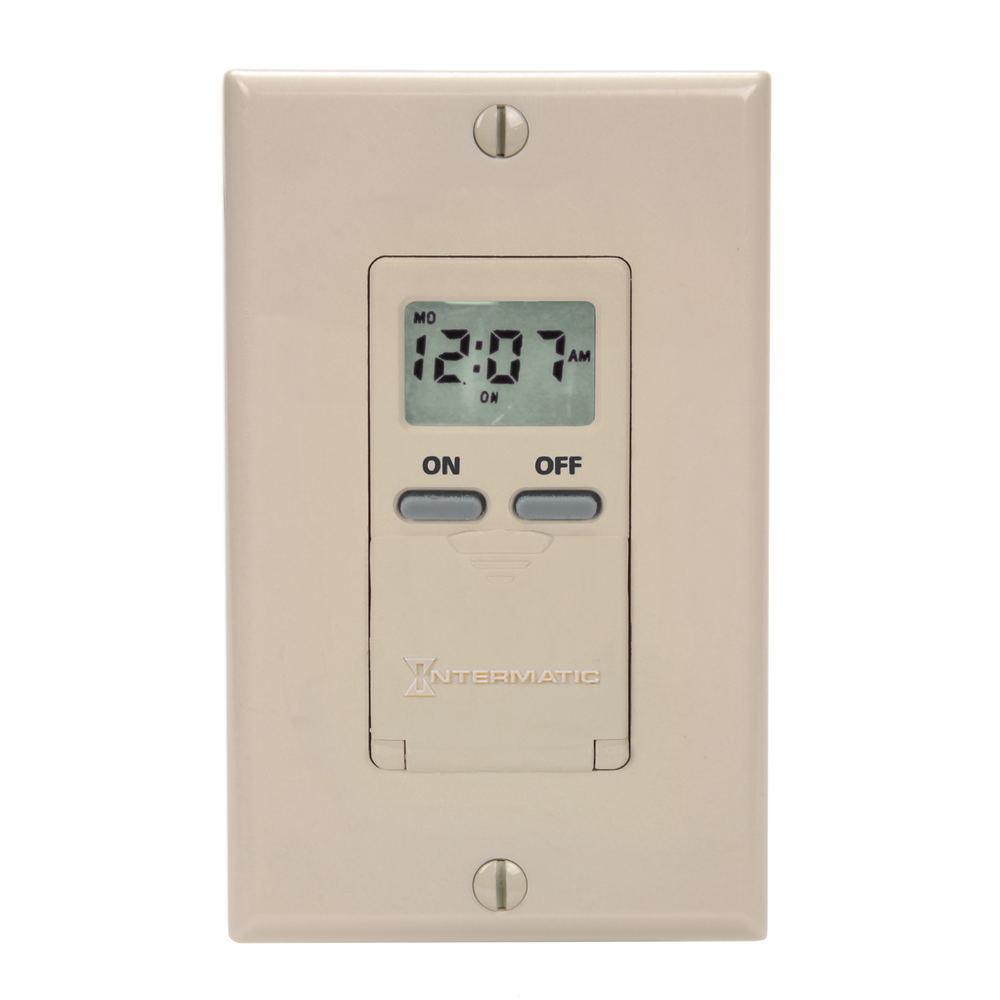 7-Day Standard Programmable Timer, 125 VAC, 15A, Light Almond