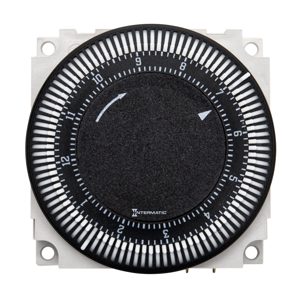 12-Hour 120V Electromechanical Panel Mount Timer Control Module, 7.5 Minute Intervals, 21A, SPDT, without Clockface