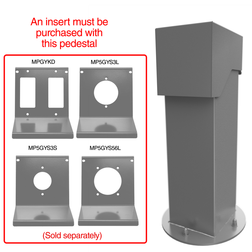 5x5, 18" Double-Gang Hinge Top Pedestal, Gray