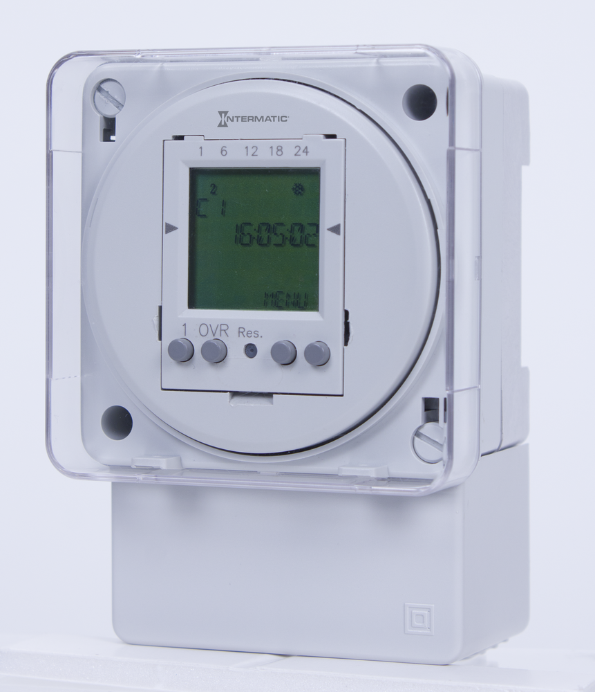 24-Hour or 7-Day 120V Electronic Surface/DIN Rail Mount Module, 16A, 50 Setpoint Programs, SPDT