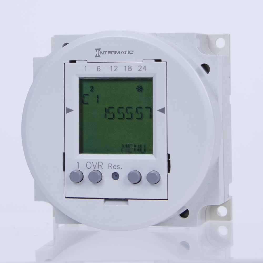 24-Hour or 7-Day 120V Electronic Panel Mount Module, 16A, 50 Setpoint Programs, SPDT