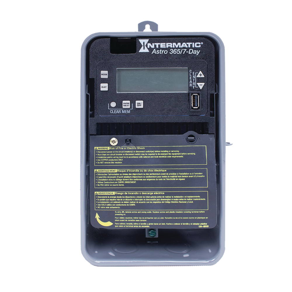 Astronomic 7-Day/365 Day 1-Circuit Electronic Control, 120-277 VAC, SPST, Outdoor Metal Enclosure