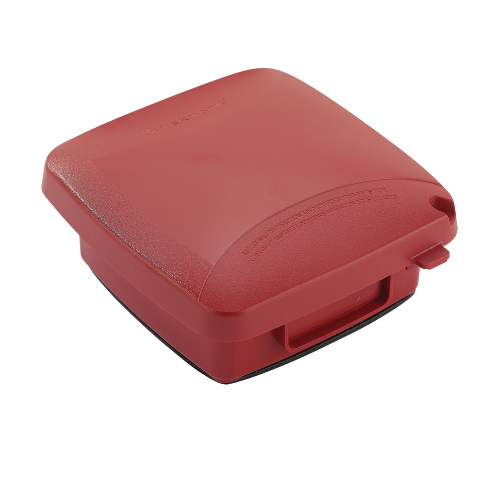 Extra-Duty Plastic In-Use Weatherproof Cover, Double-Gang, Vrt, 2.25" Red
