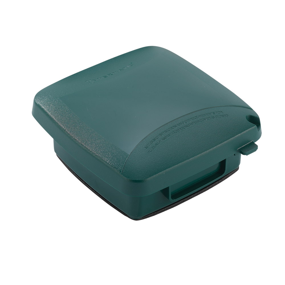 Extra-Duty Plastic In-Use Weatherproof Cover, Double-Gang, Vrt, 2.25" Green