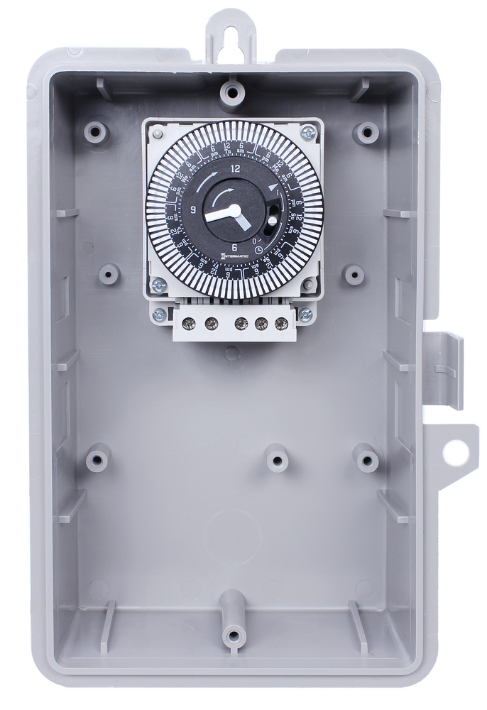 7-Day 120V Electromechanical Timer, 2 Hour Intervals, 21A, SPDT, Type 1 Indoor Plastic Enclosure
