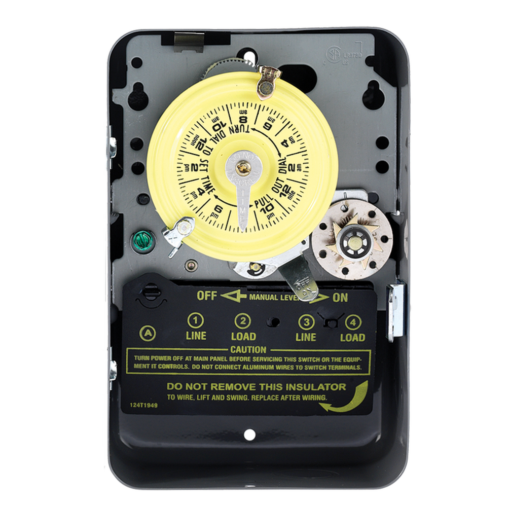 24-Hour Mechanical Time Switch with Skip-a-Day, 208-277 VAC, 60Hz, DPST, Indoor Metal Enclosure, 1 Hour Interval