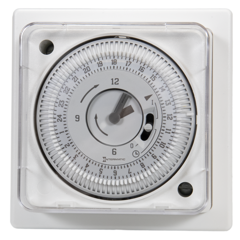 Electromechanical Immersion Heater timer with Synchronous 24-Hour clock, 220-240 VAC, 50 Hz, Surface Mount Timer Module with Manual Override, 15 minute Intervals, 16 A, SPDT - eco BG1S