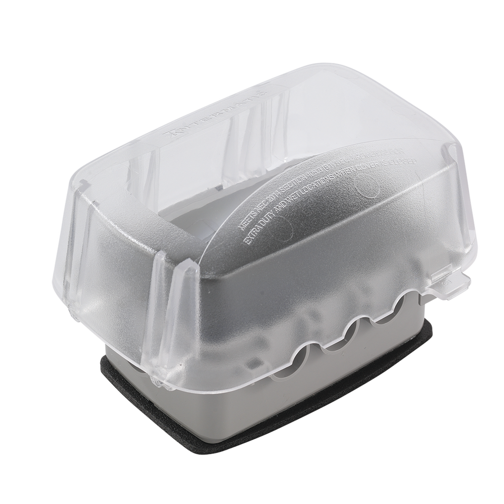 Extra-Duty Plastic In-Use Weatherproof Cover, Single-Gang, Vrt/Hrz, 3.625" Clear