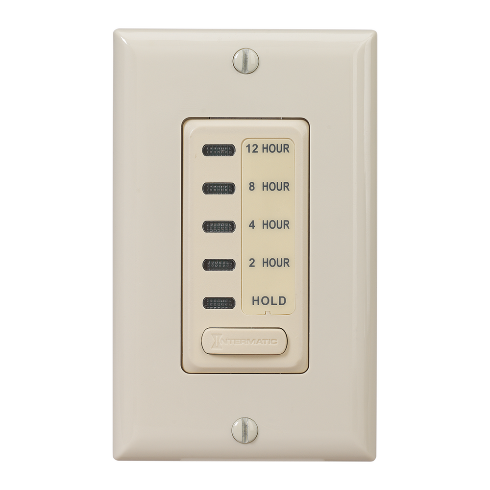 Electronic Countdown Timer, 120 VAC, 60 Hz, Preset Times 2,4,8,12 Hour, With Hold, Ivory