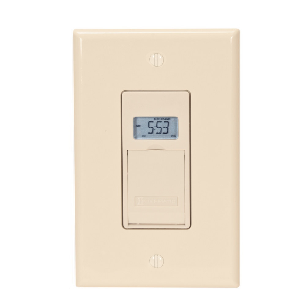 7-Day Standard Programmable Timer, 120 VAC, 12A, Light Almond