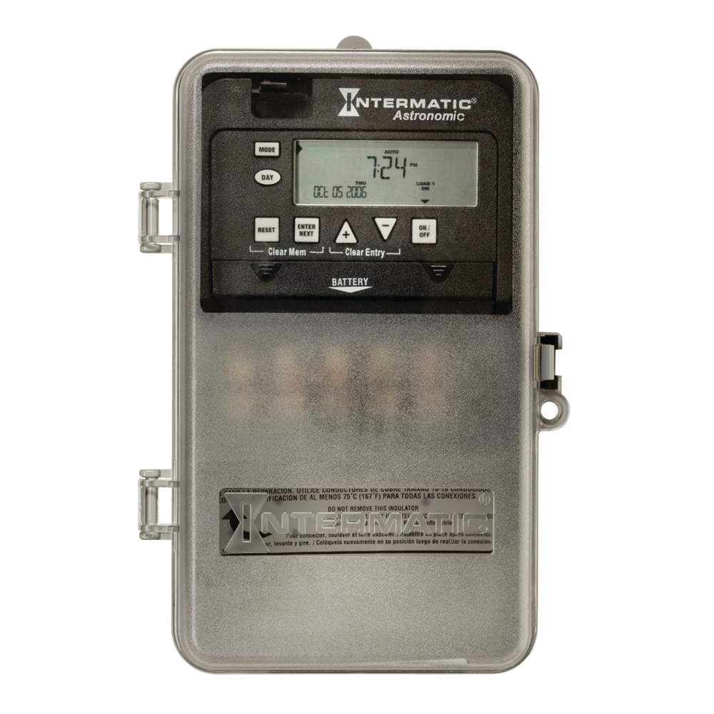 Astronomic 7-Day 1-Circuit Electronic Control, 120-277 VAC, SPDT, Indoor/Outdoor Plastic Enclosure