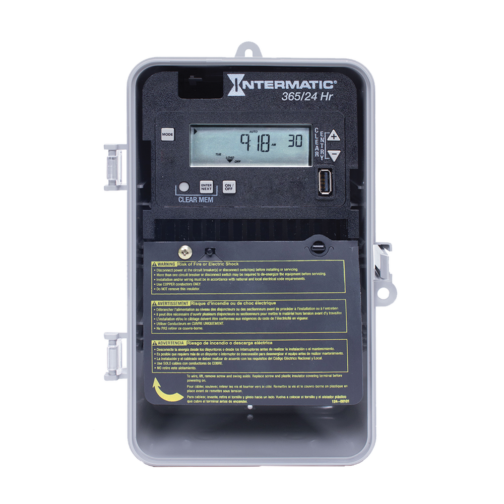 24-Hour/365 Day 1-Circuit Electronic Control, 120-277 VAC, SPDT, Indoor Metal Enclosure