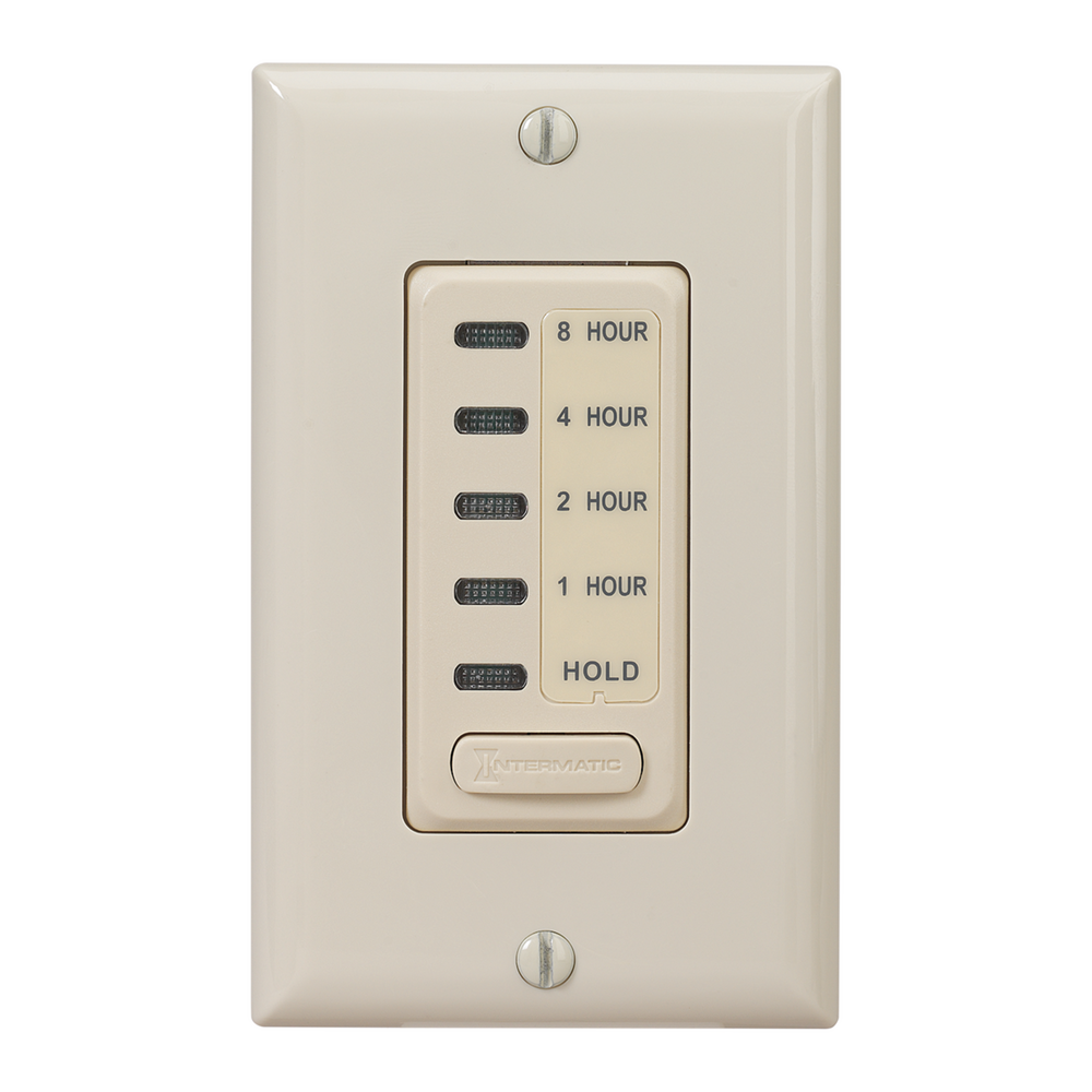 Electronic Countdown Timer, 120 VAC, 60 Hz, Preset Times 1,2,4,8 Hour, With Hold, Ivory