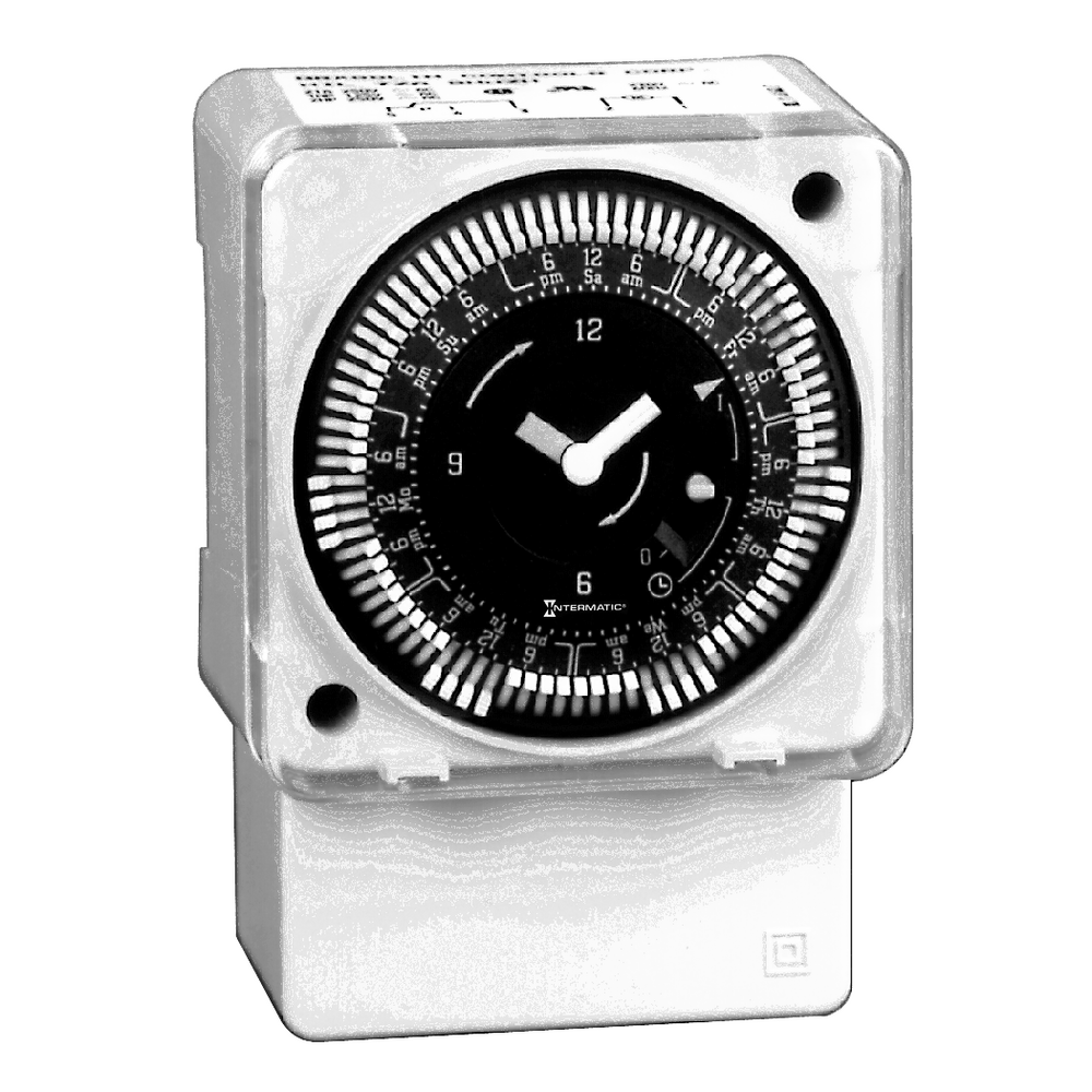 7-Day 24V Electromechanical Surface/DIN Rail Mount Timer Module with Manual Override, 2 Hour Intervals, 21A, SPDT