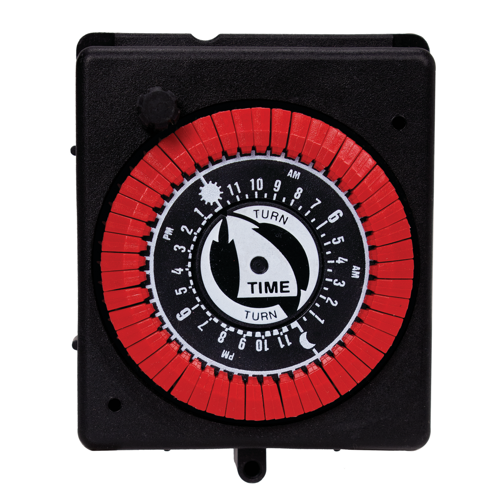 24-Hour 120V Mechanical Panel Mount Timer with Manual Override, 48 Trippers