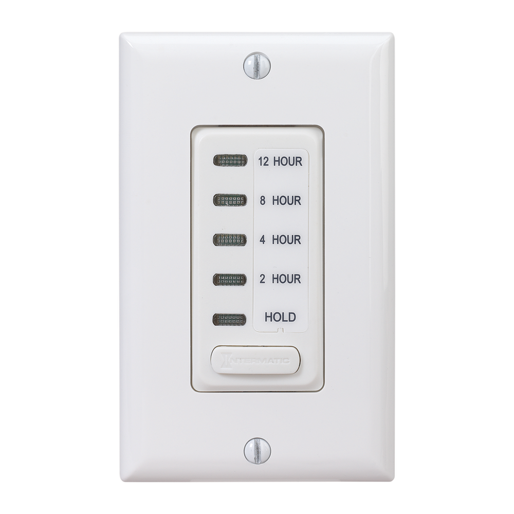 Electronic Countdown Timer, 120 VAC, 60 Hz, Preset Times 2,4,8,12 Hour, With Hold, White
