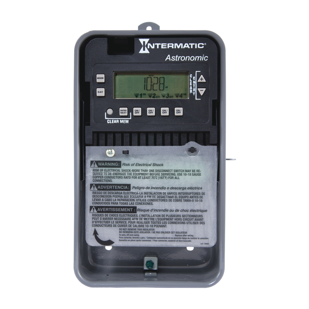Astronomic 7-Day 4-Circuit Electronic Control, 120-277 VAC, 4-SPST, Outdoor Metal Enclosure