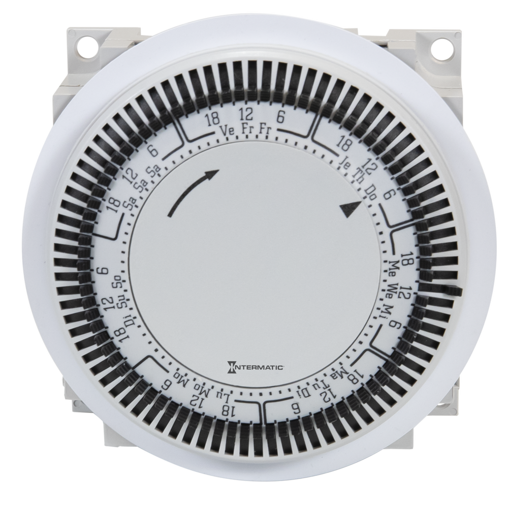 Electromechanical Synchronous clock, 7-Day, 220-240 VAC, 50 Hz, Panel Mount Timer Module, 2-Hour Intervals, 21 A, SPDT - TSM1 180