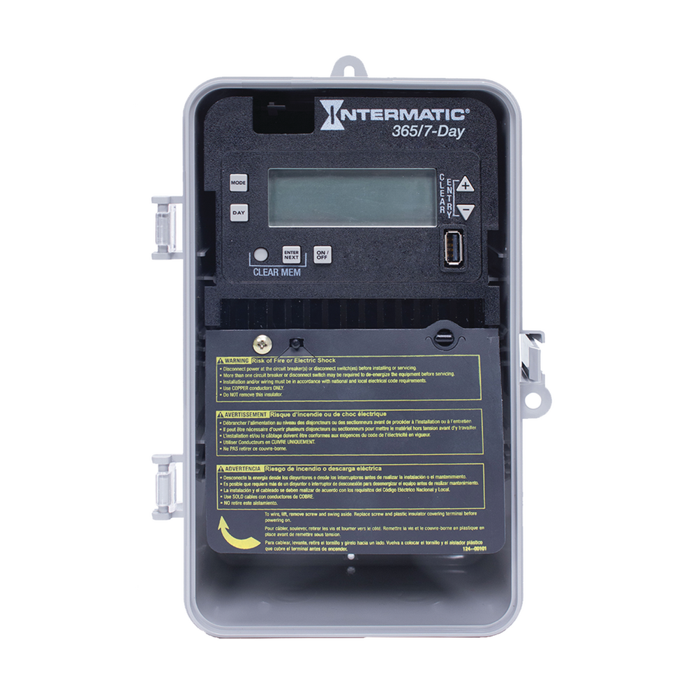 7-Day/365 Day 1-Circuit Electronic Control, 120-277 VAC, SPDT, Indoor/Outdoor Plastic Enclosure