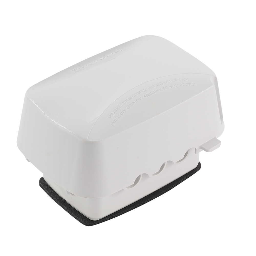 Extra-Duty Plastic In-Use Weatherproof Cover, Single-Gang, Vrt/Hrz, 3.625" White