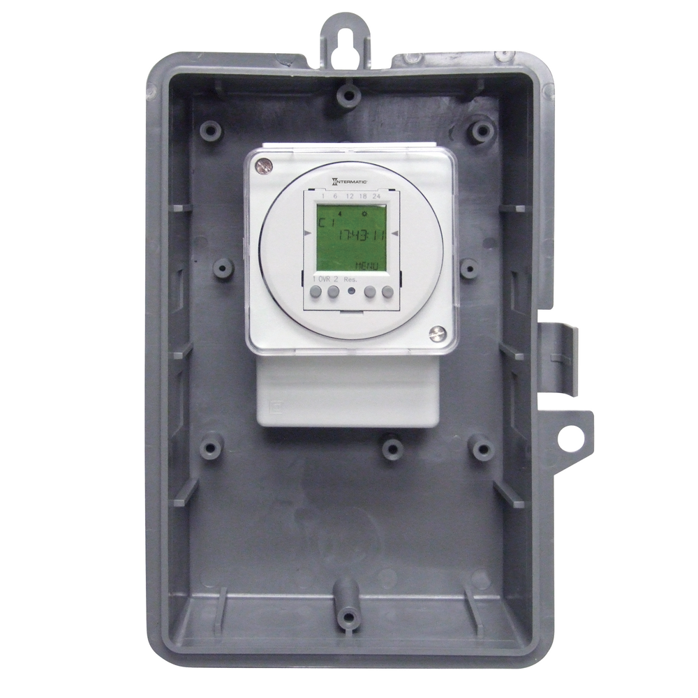 24-Hour 120V Electromechanical Timer, 15 Minute Intervals, 21A, SPDT, Type 1 Indoor Plastic Enclosure