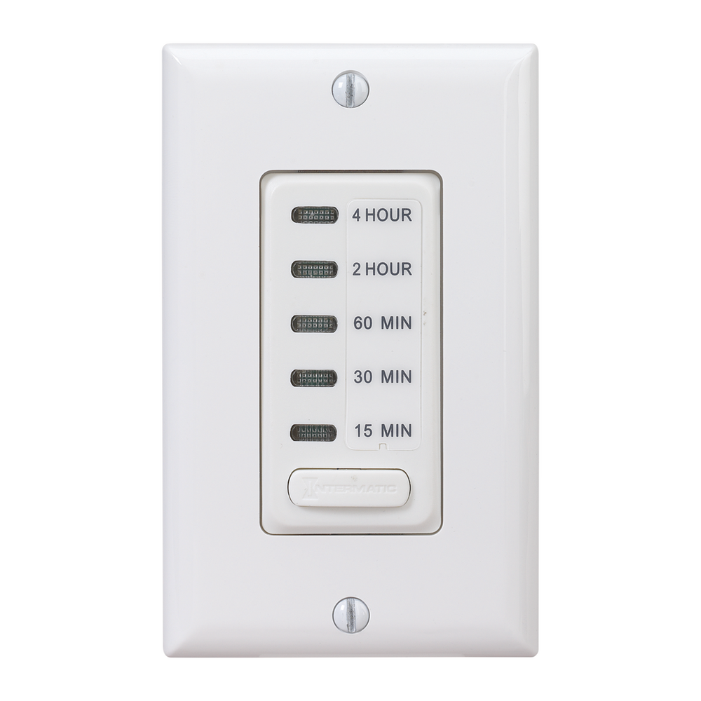 Electronic Countdown Timer, 120 VAC, 60 Hz, Preset Times 15,30 Minute,1,2,4 Hour, Without Hold, White