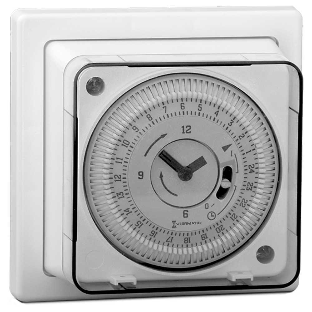 Electromechanical Immersion Heater timer with quartz 24-Hour clock, 220-240 VAC, 50 Hz, Surface Mount Timer Module with Manual Override, 15 minute Intervals, 16 A, SPDT - eco BG1Q