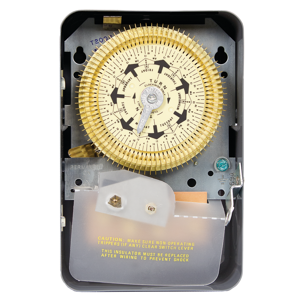 7-Day Mechanical Time Switch, 208-277 VAC, 60Hz, SPDT, Indoor Metal Enclosure, 2 Hour Interval