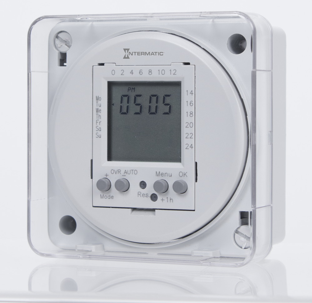 24-Hour or 7-Day 24V Electronic Flush Mount Module, 16A, 20 Setpoint Programs, SPDT