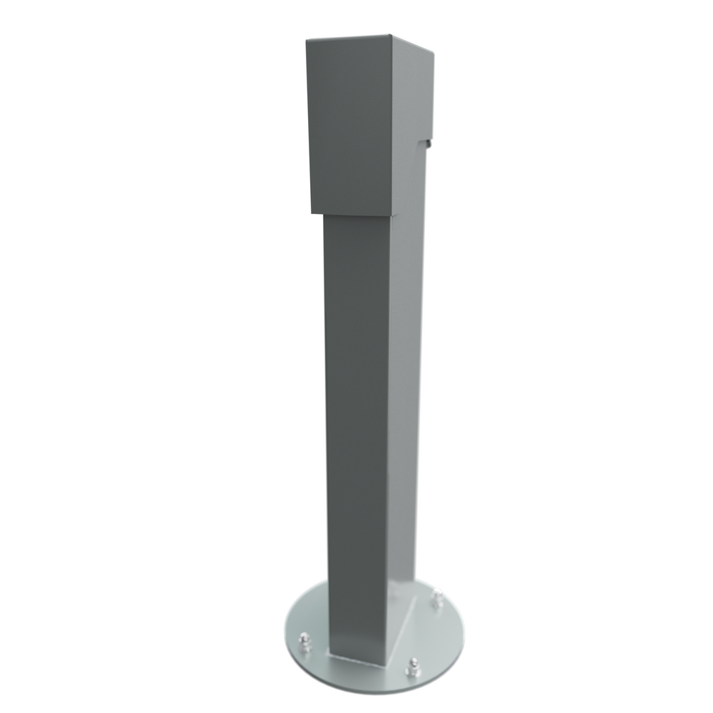 2x4, 24" Single-Gang GFCI Mount Hinge Top Pedestal, Gray
