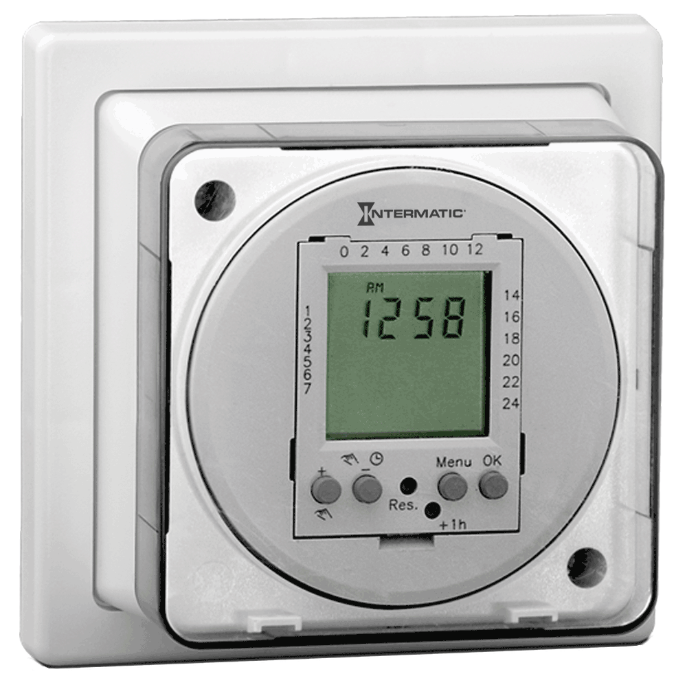 Digital Immersion Heater timer with 7-Day or 24-Hr programming, 230 VAC, 50/60 Hz, Electronic Surface Mount Module, 16 A, 20 Setpoint Programs, 1 channels, SPDT - eco CG7