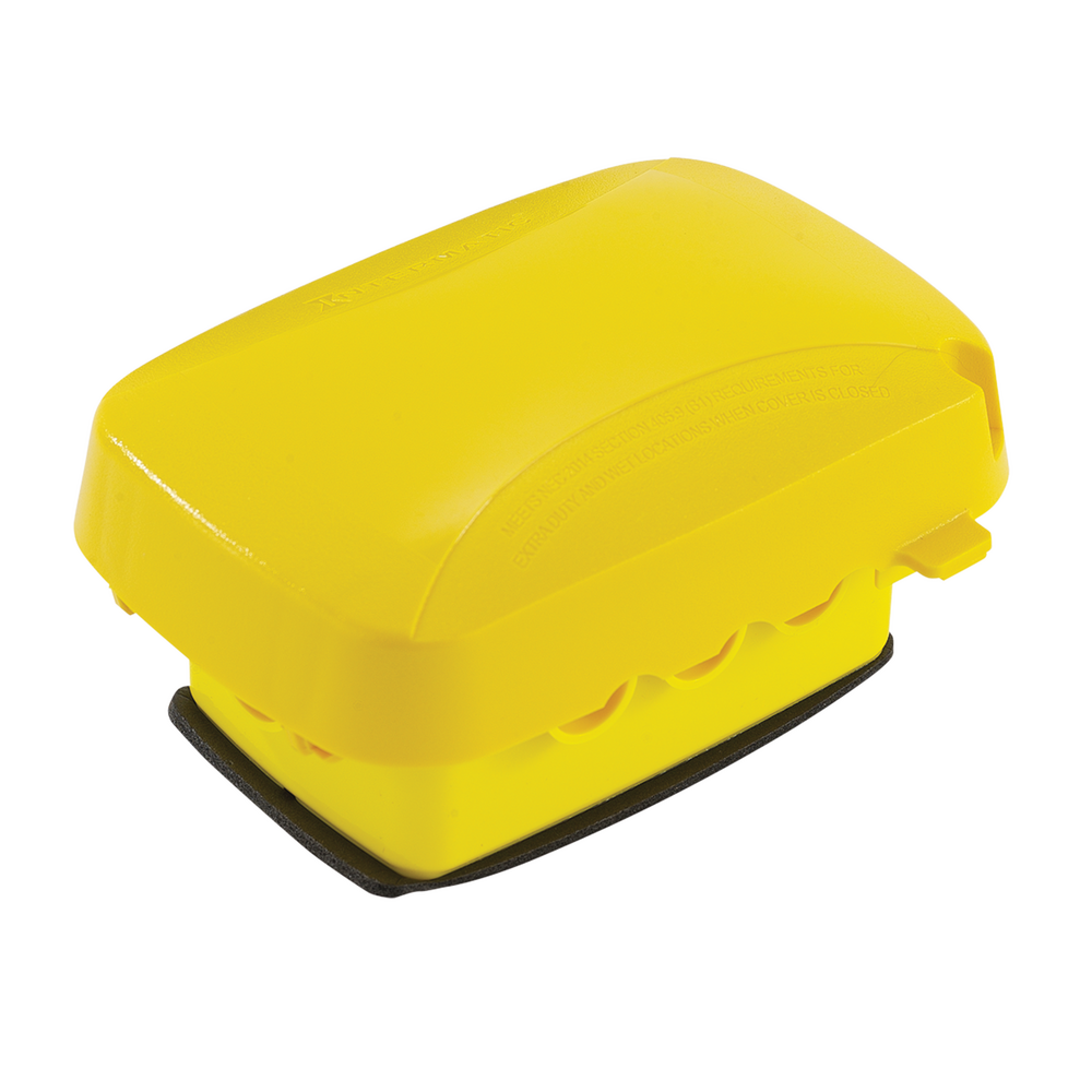 Extra-Duty Plastic In-Use Weatherproof Cover, Single-Gang, Vrt/Hrz, 2.75" Yellow