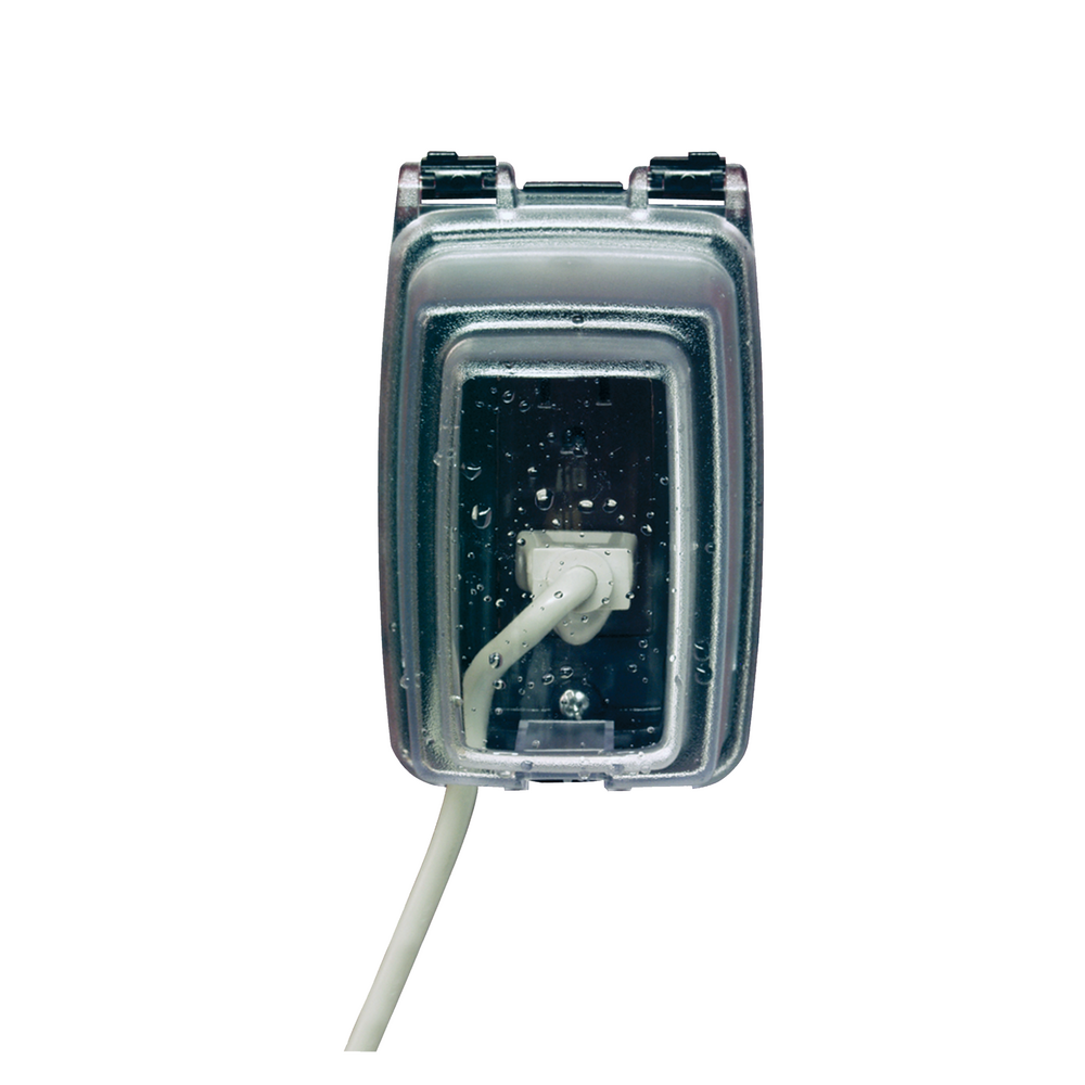Plastic In-Use Weatherproof Cover, Single-Gang, Vrt, 3.125" Clear