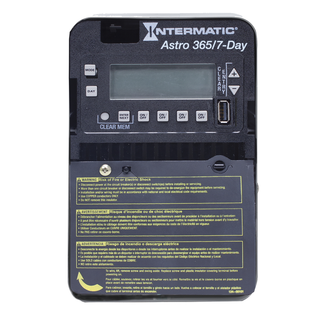 Astronomic 7-Day/365 Day 4-Circuit Electronic Control, 120-277 VAC, 4-SPST/2-DPST, Indoor Metal Enclosure