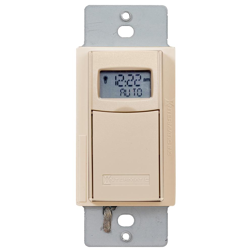 7-Day Heavy-Duty Programmable Timer, 120-277 VAC, 20A, Light Almond