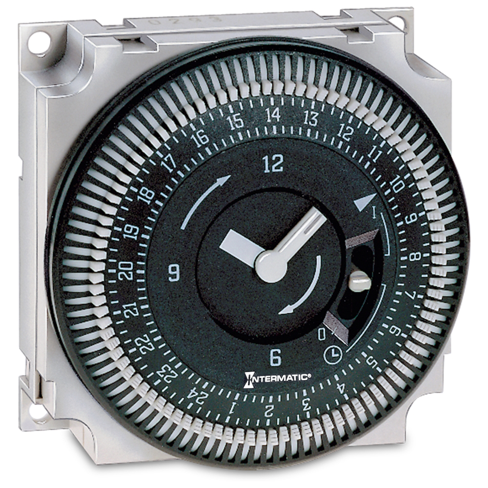 Electromechanical Synchronous clock, 24-Hour, 220-240 VAC, 50 Hz, Panel Mount Timer Module with Manual Override, 15 Minute Intervals, 21 A, SPDT - TSM1 STUHZ 180