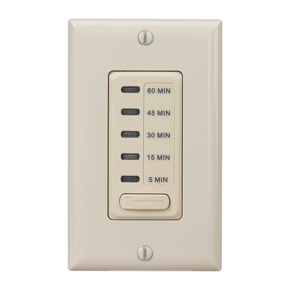 Electronic Countdown Timer, 120 VAC, 60 Hz, Preset Times 5,15,30,45 Minute,1 Hour, Without Hold, Ivory