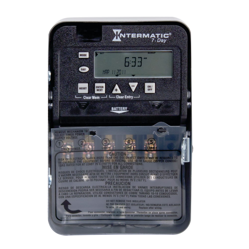 7-Day 1-Circuit Electronic Control, 120-277 VAC, SPDT, Indoor Metal Enclosure