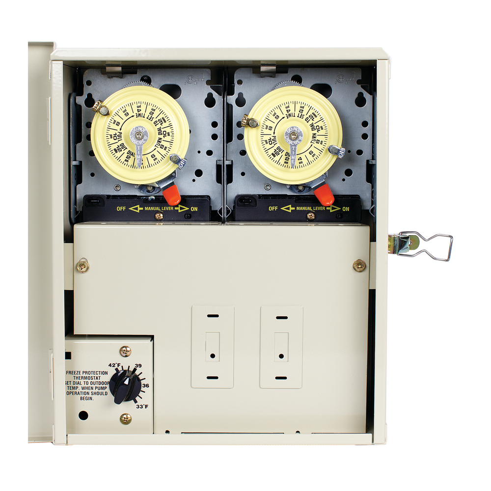 Freeze Protection Control Center with 2 Timers and Thermostat for 240V Cleaner Applications, Type 3R Metal Enclosure