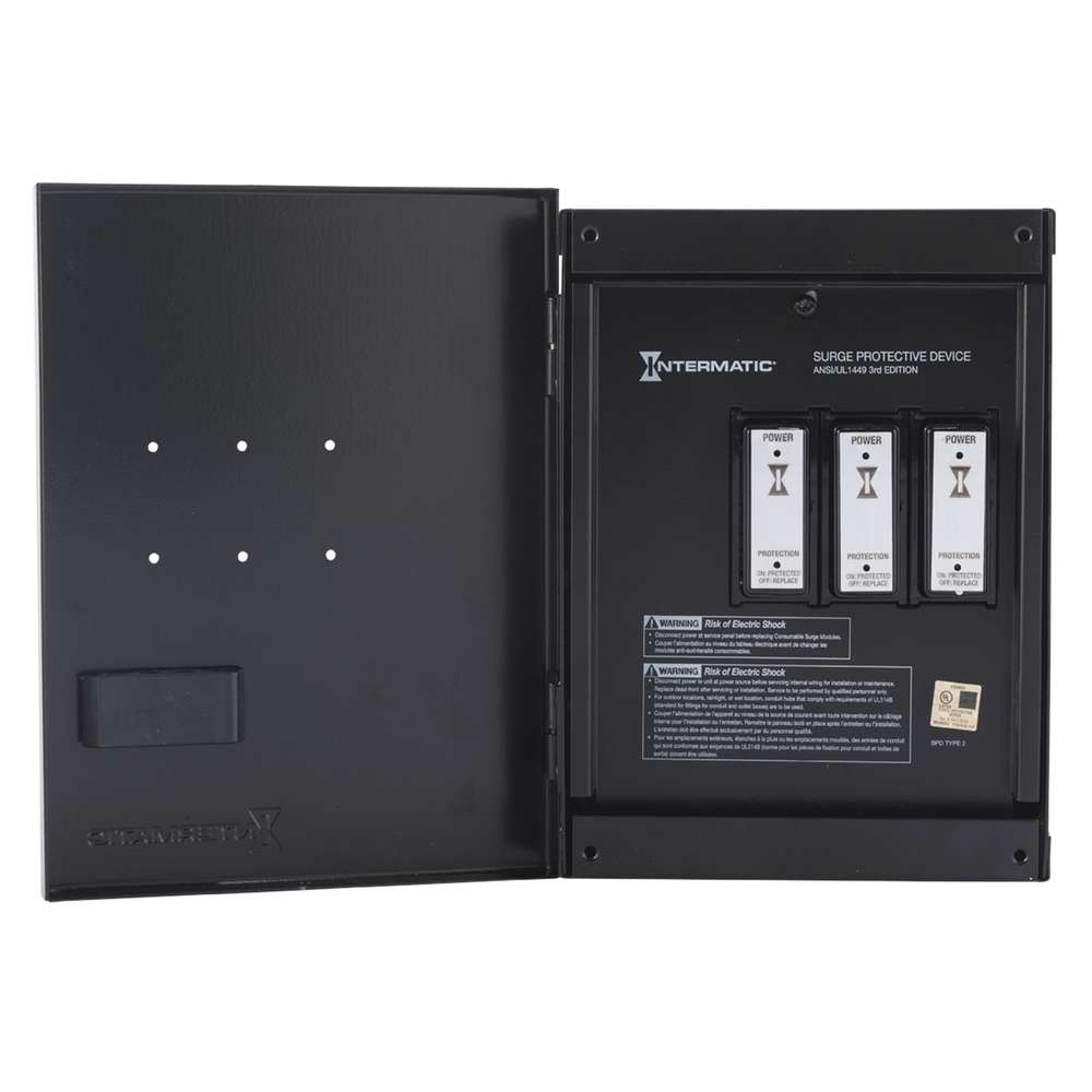 Surge Protective Device, 6-Mode, 120/240 VAC, 1Ph Type 2, Indoor Metal, Connected Equipment Warranty 10 yr $25,000